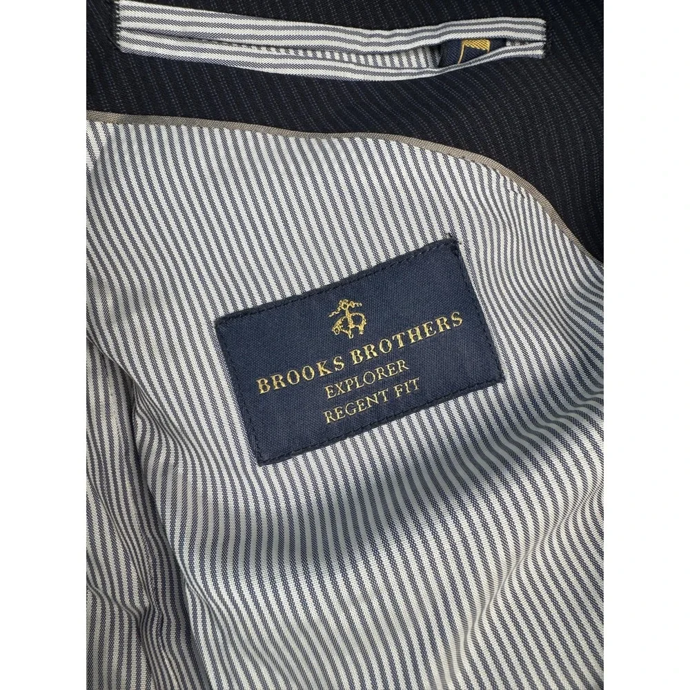Brooks Brothers Blazer Mens 40 Regular Navy Pinstripe Explorer Regent Fit Jacket